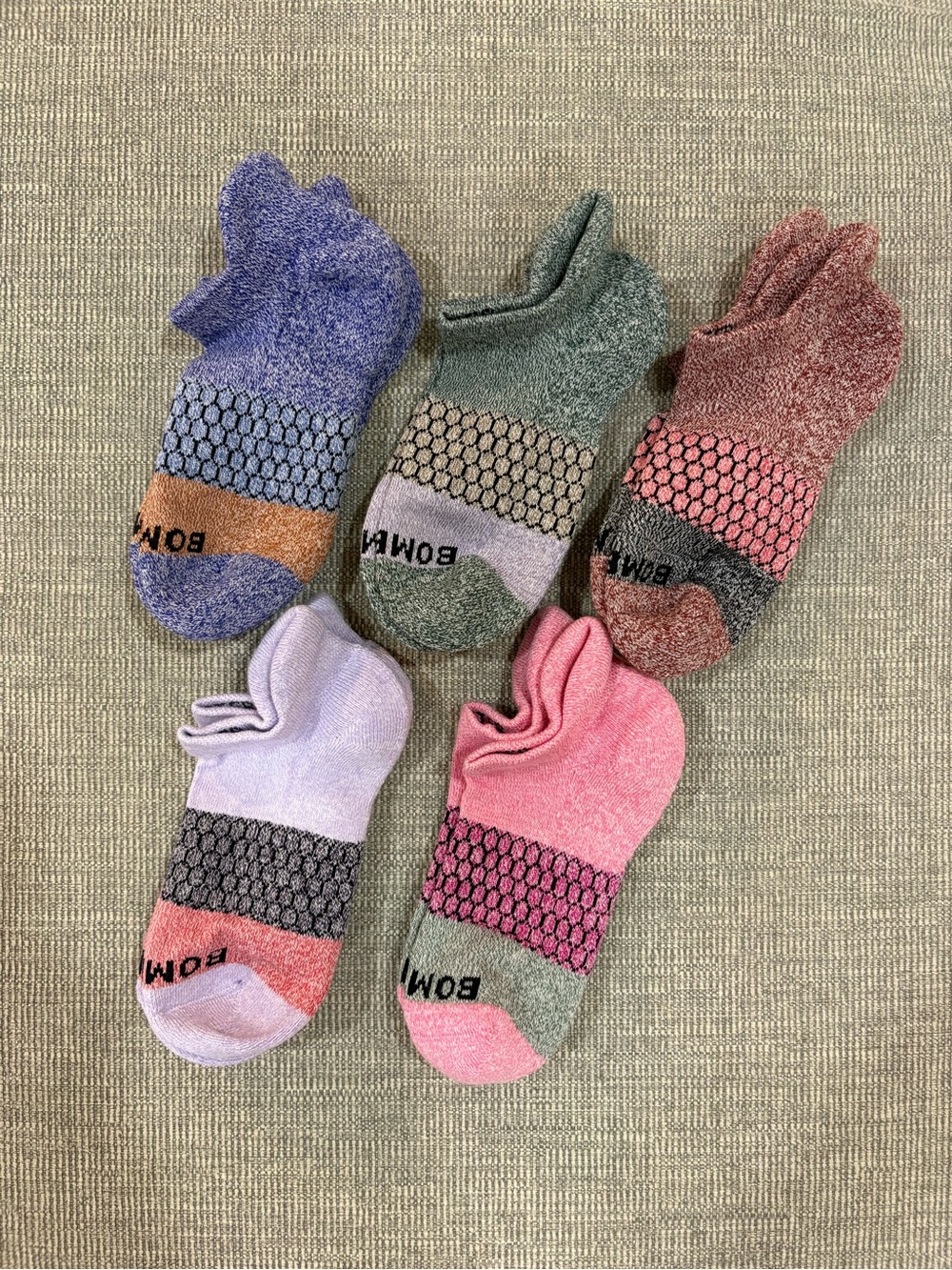 Bombas ankle socks pack of 5, size youth
